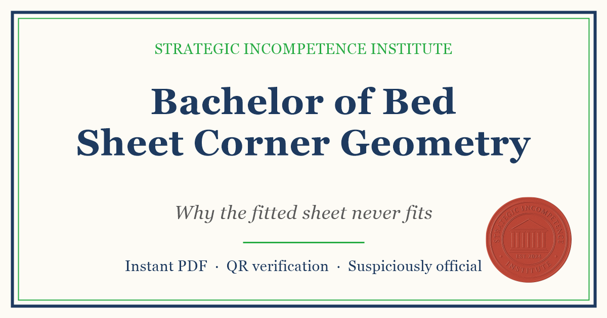 Preview of the Bachelor of Bed Sheet Corner Geometry certificate