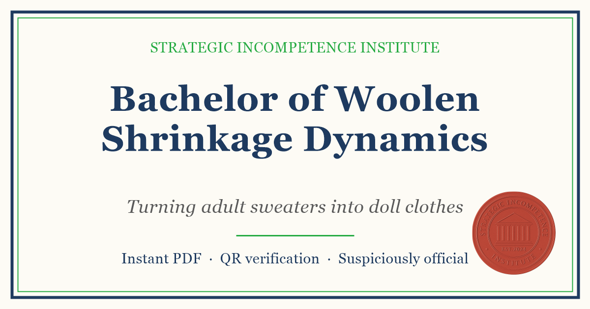 Preview of the Bachelor of Woolen Shrinkage Dynamics certificate
