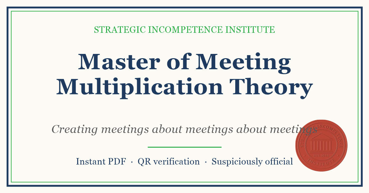 Preview of the Master of Meeting Multiplication Theory certificate