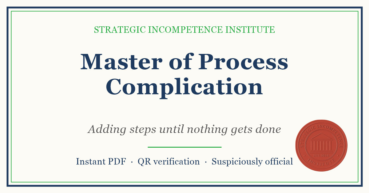 Preview of the Master of Process Complication certificate