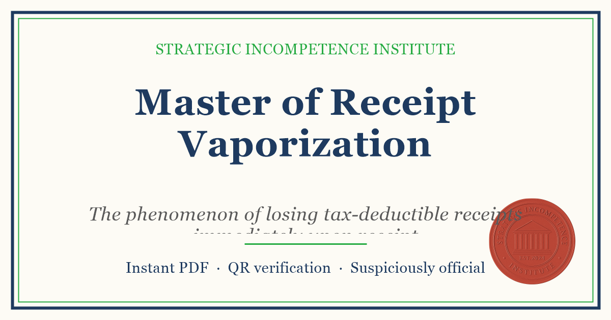 Preview of the Master of Receipt Vaporization certificate