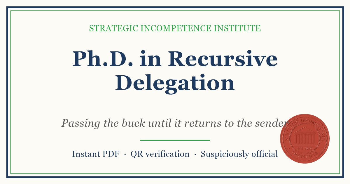 Preview of the Ph.D. in Recursive Delegation certificate